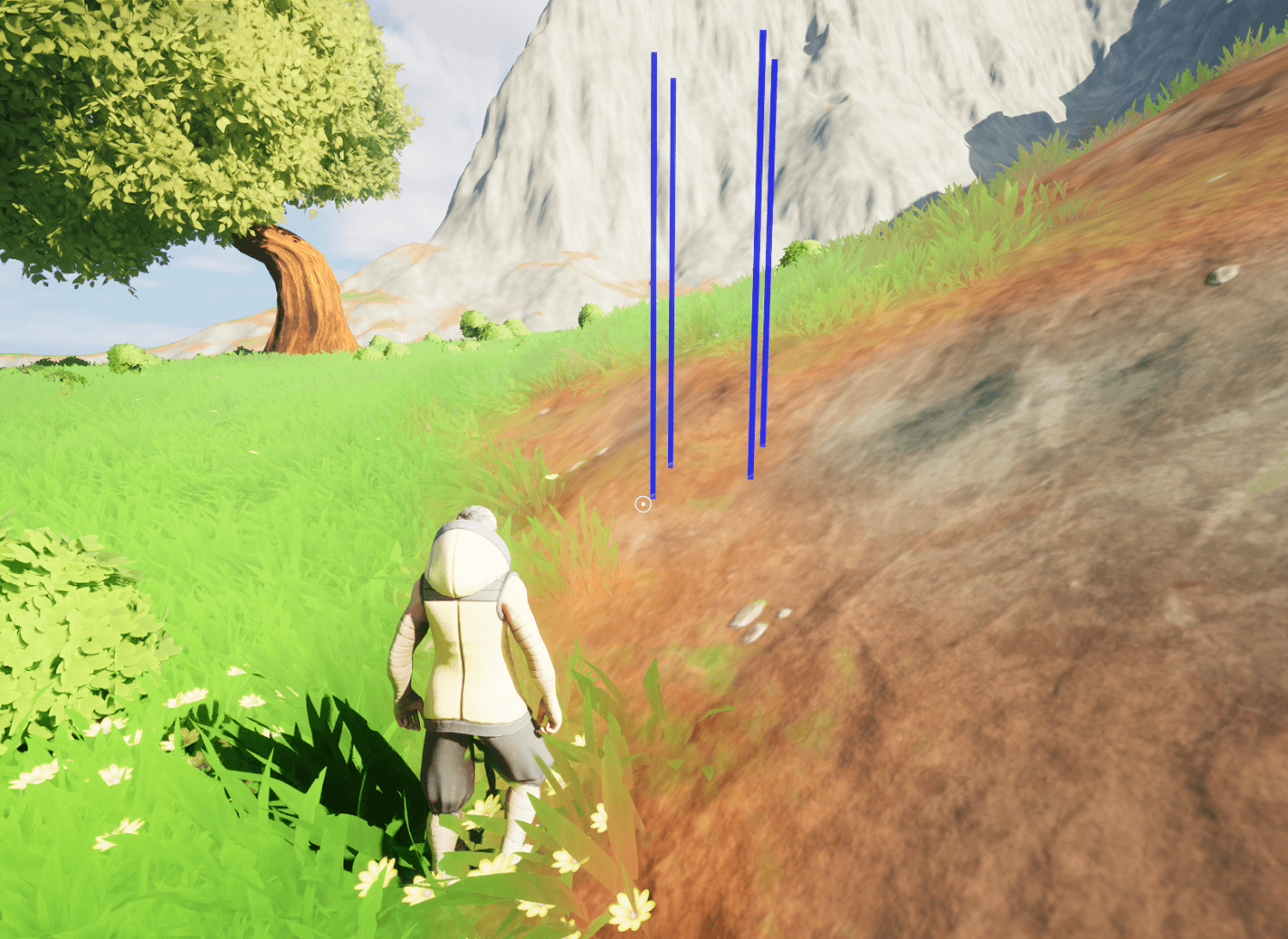 We do a line trace for each corner of the chest to learn what the terrain looks like