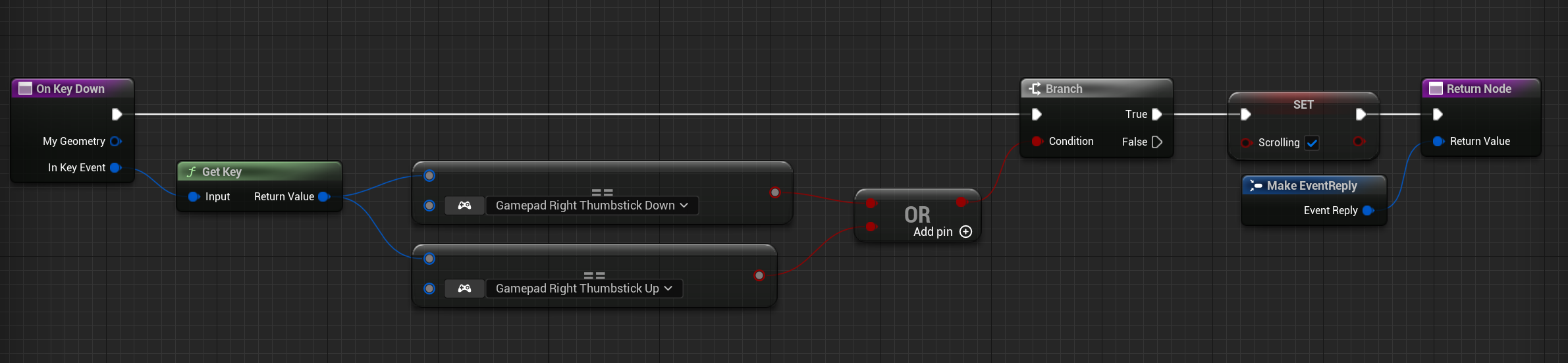 How to scroll a UScrollBox with the gamepad